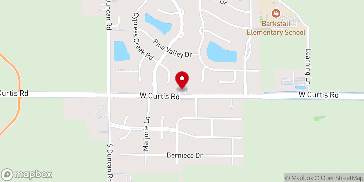 Map showing location of Curtis Road Church of God