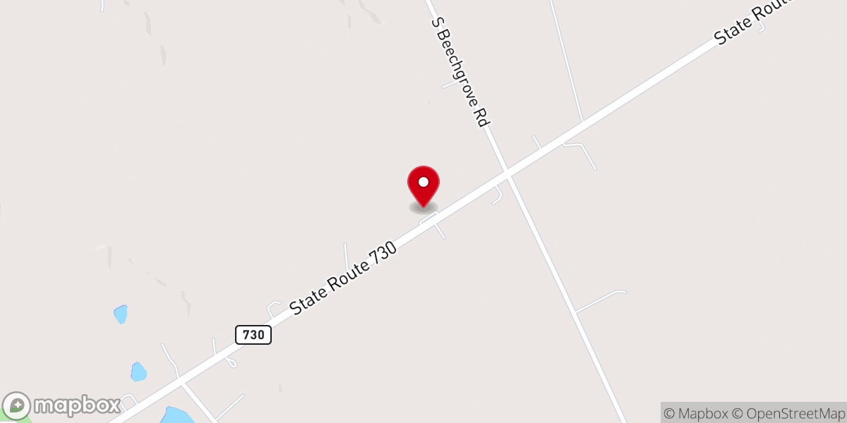 Map showing location of Beech Grove Church
