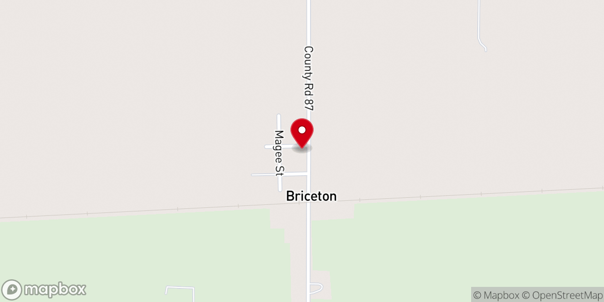 Map showing location of St. Paul Lutheran & St. John Lutheran of Paulding County, Ohio