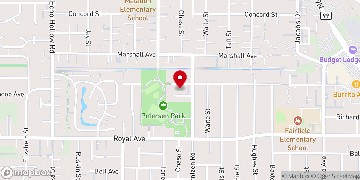 Map showing location of Asbury United Methodist