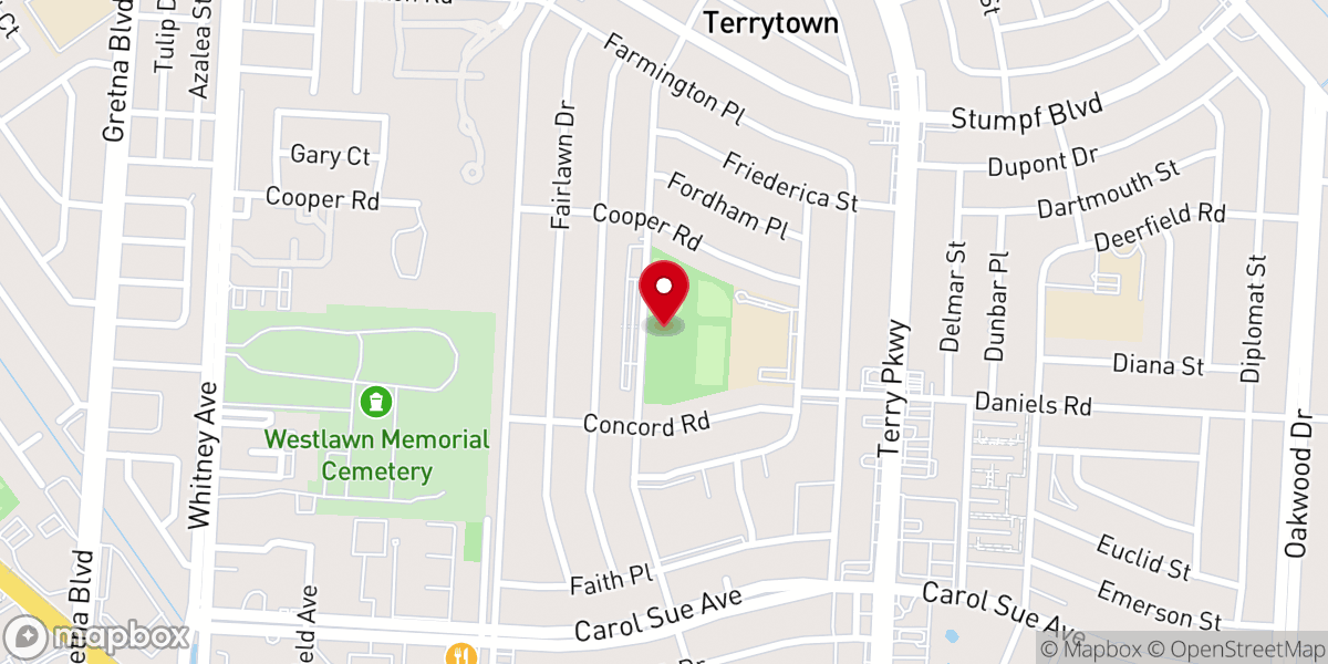 Map showing location of Terrytown Playground
