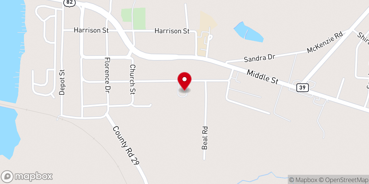 Map showing location of Georgetown Baptist Church