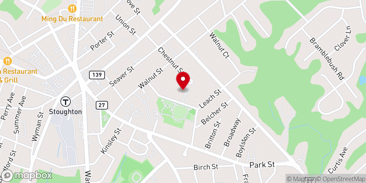 Map showing location of Christ the Rock Church Stoughton