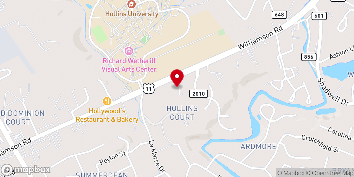 Map showing location of Enon Baptist Church