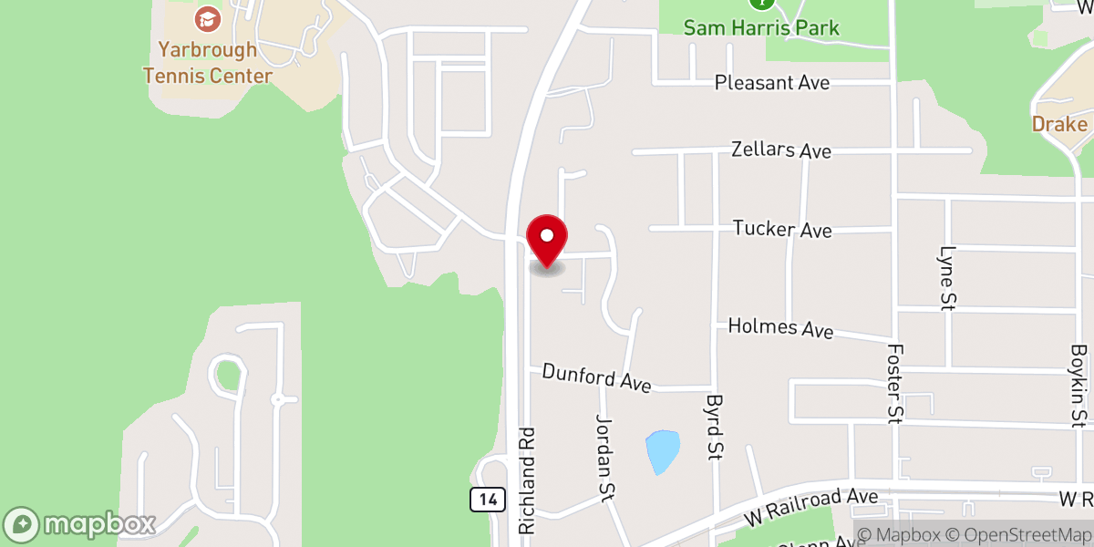 Map showing location of Auburn Church of God By Faith