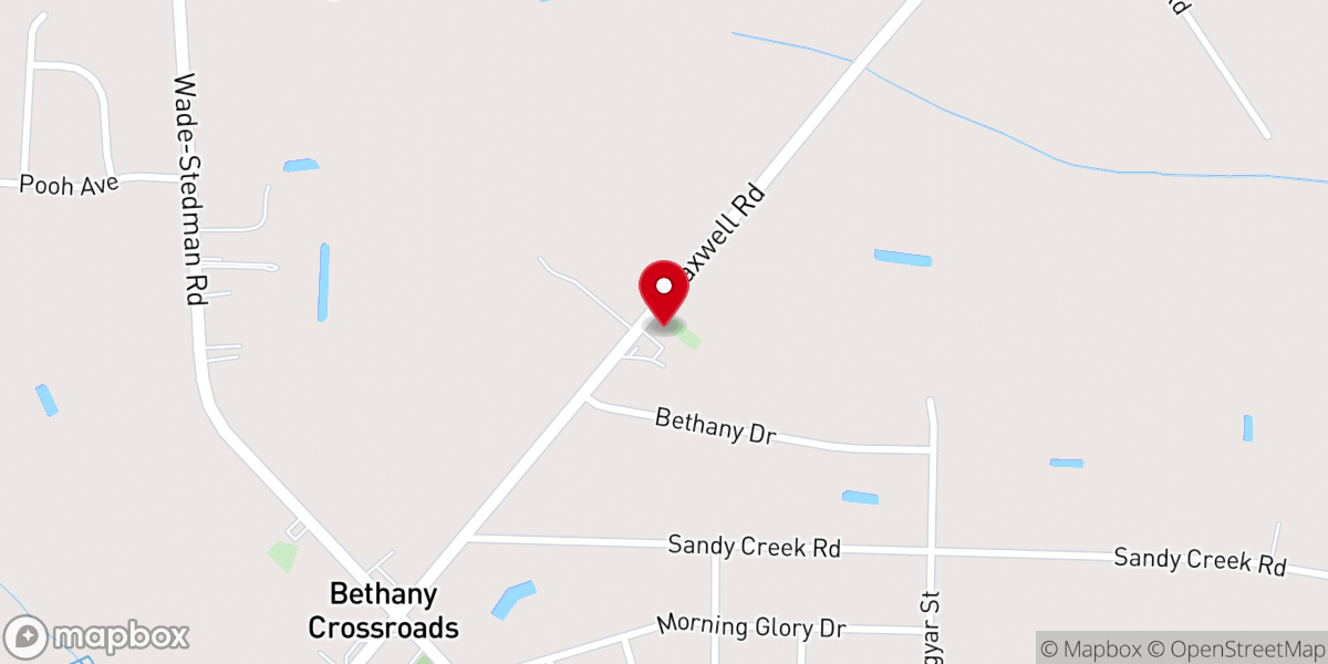 Map showing location of Oasis Bethany Church