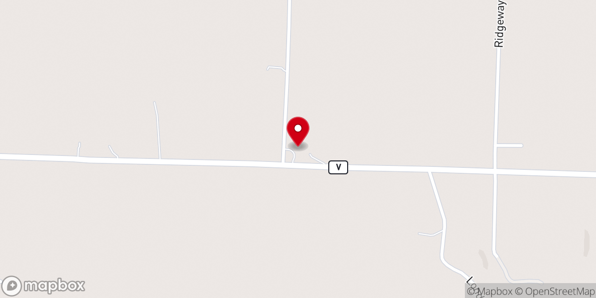 Map showing location of Pea Ridge Church