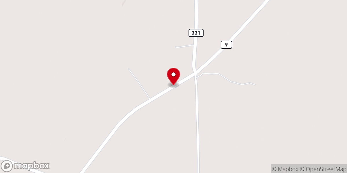 Map showing location of Driver's Flat Baptist Church
