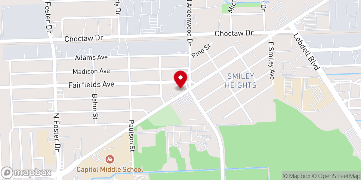 Map showing location of New Hope Baptist Church-Rel Ed