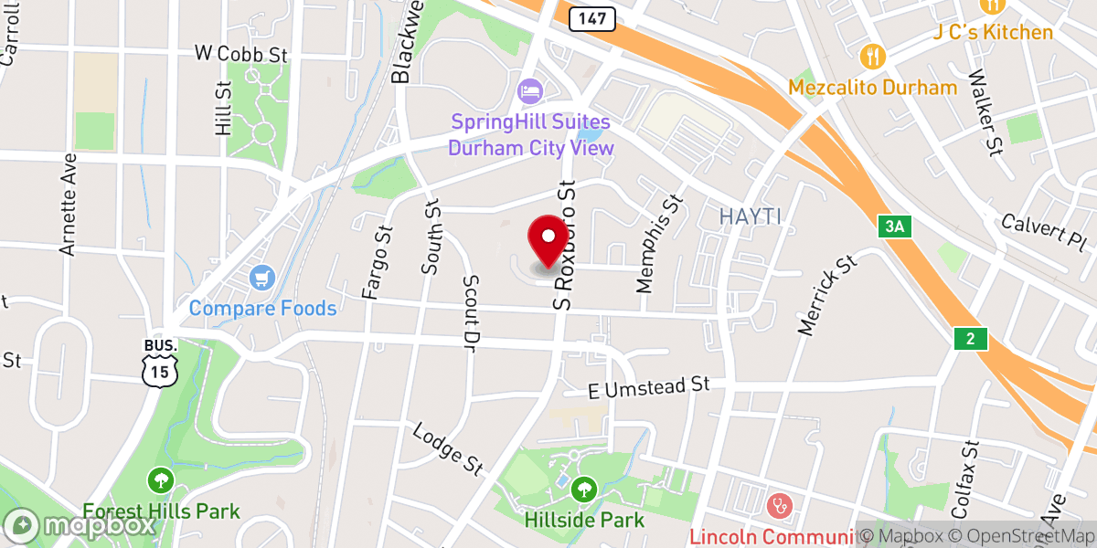 Map showing location of Gethsemane Baptist Church