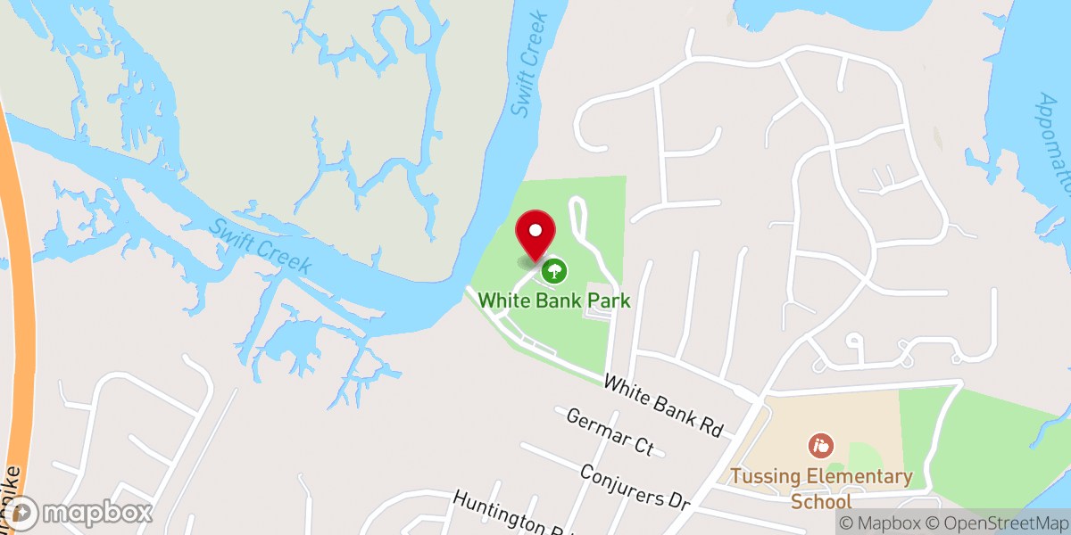 Map showing location of White Bank Park