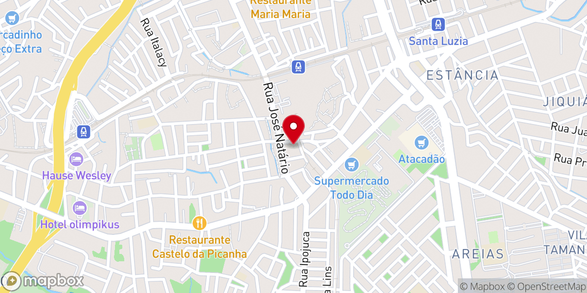 Map showing location of Segunda Igreja Batista de Areias