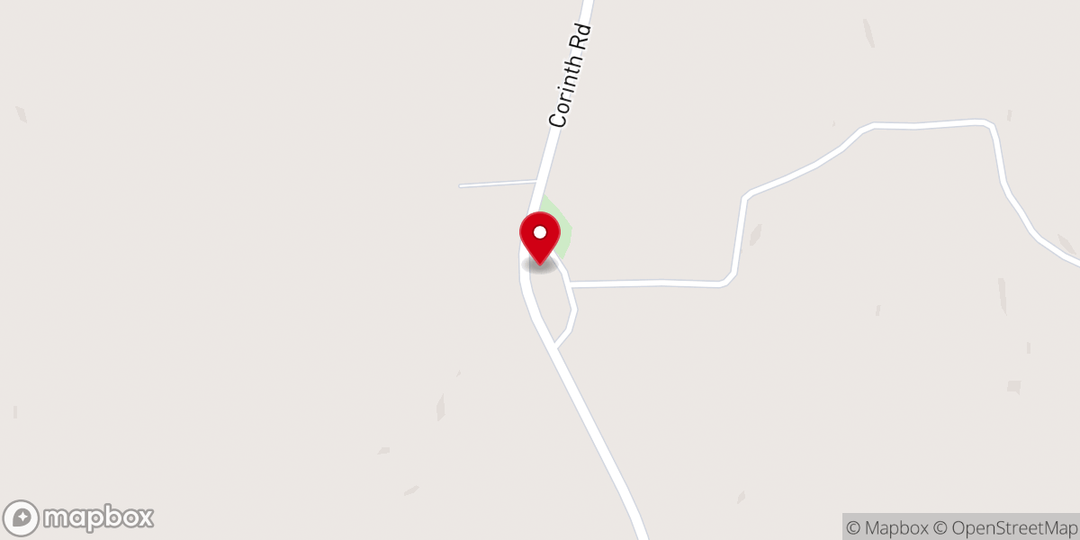 Map showing location of Corinth Baptist Church