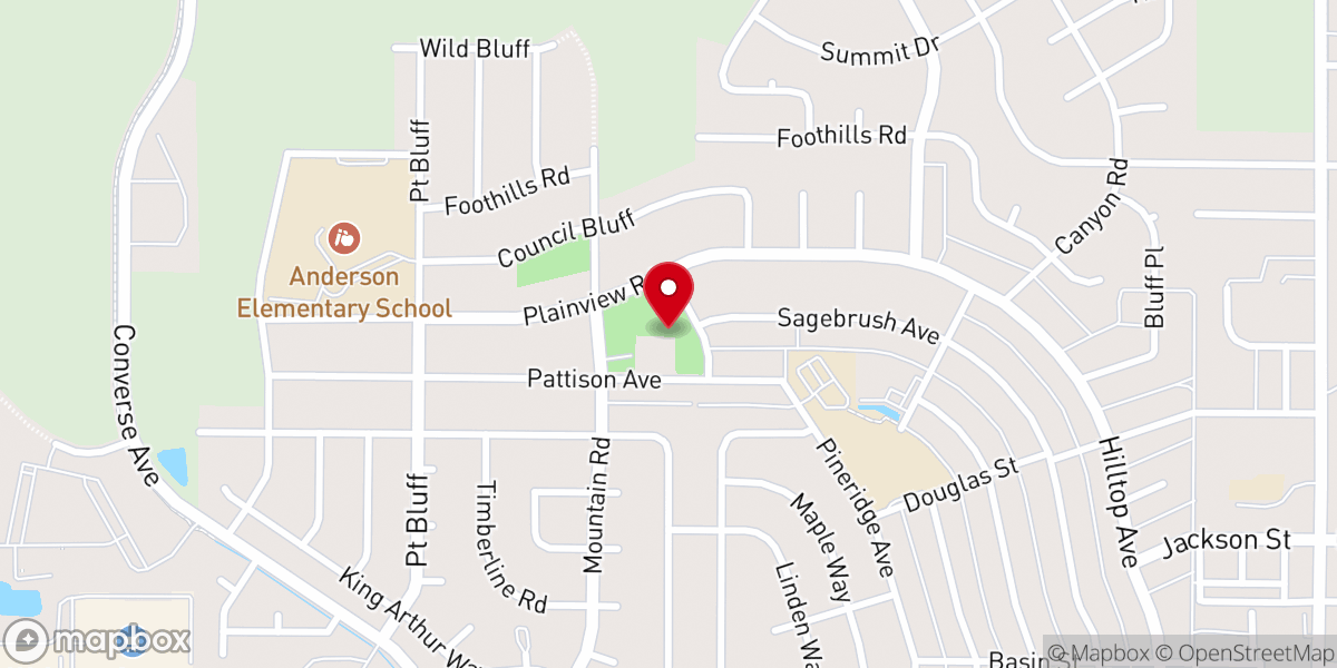 Map showing location of Highlands Presbyterian Church
