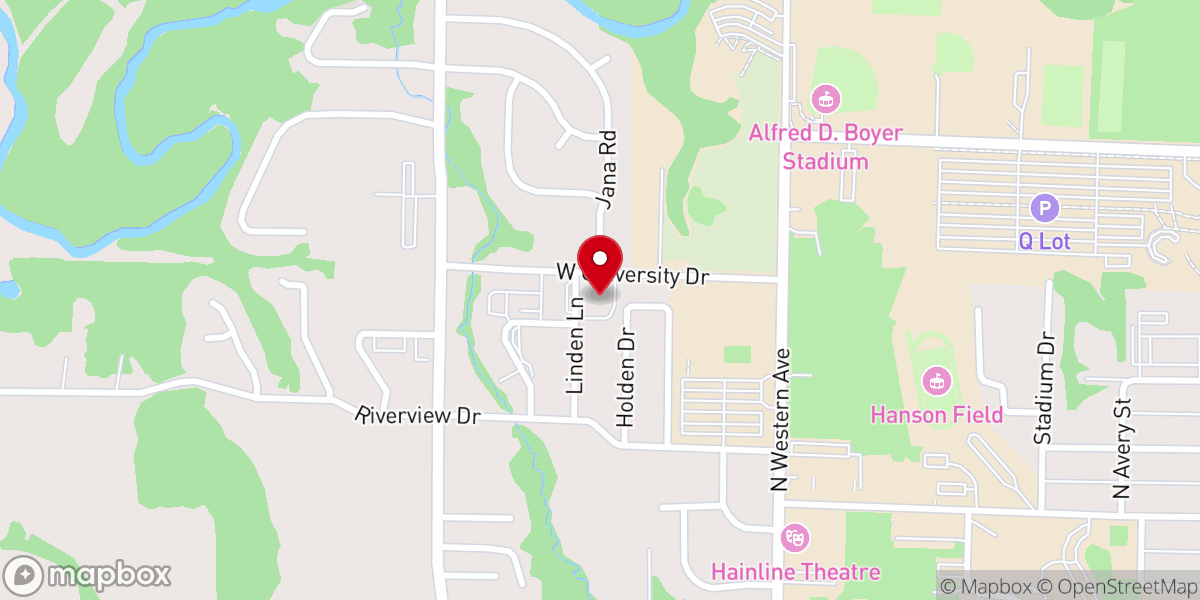 Map showing location of St Francis of Assisi Catholic Newman Center