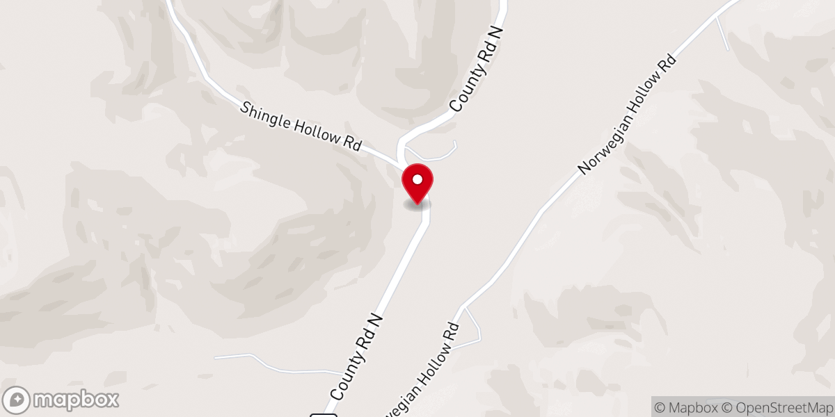 Map showing location of Bad Axe Church