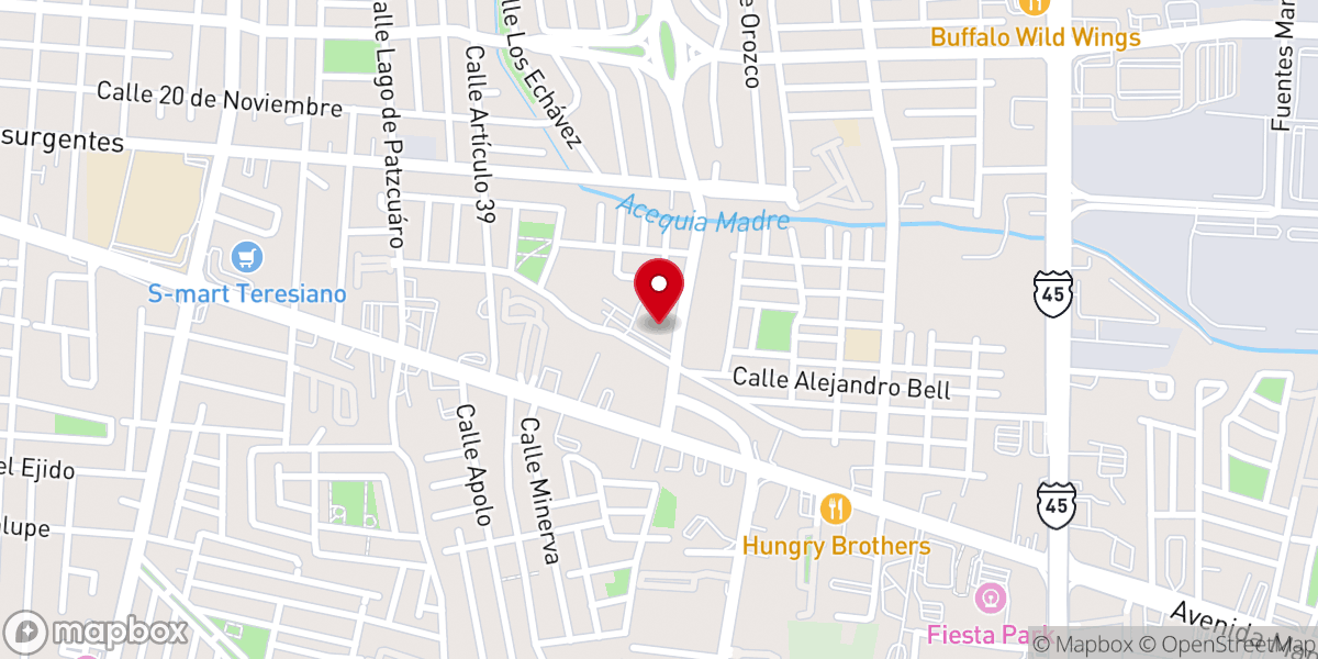 Map showing location of Parroquia de la Sagrada Familia