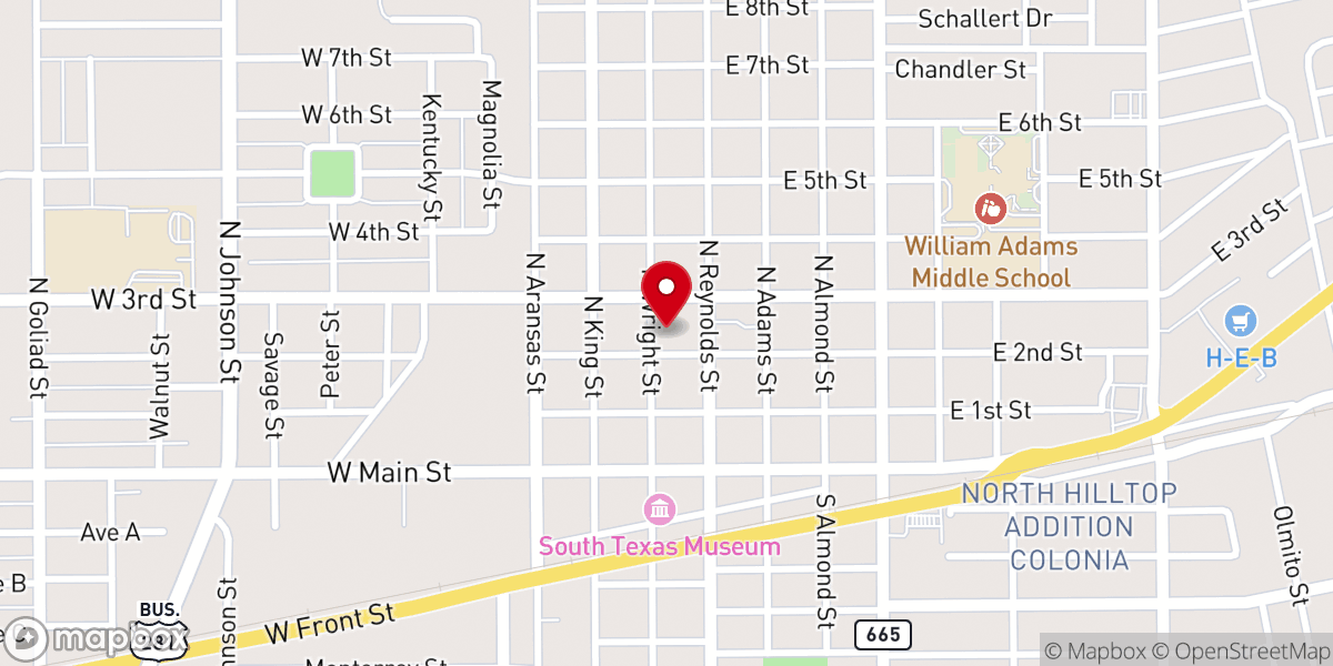 Map showing location of Episcopal Church of the Advent