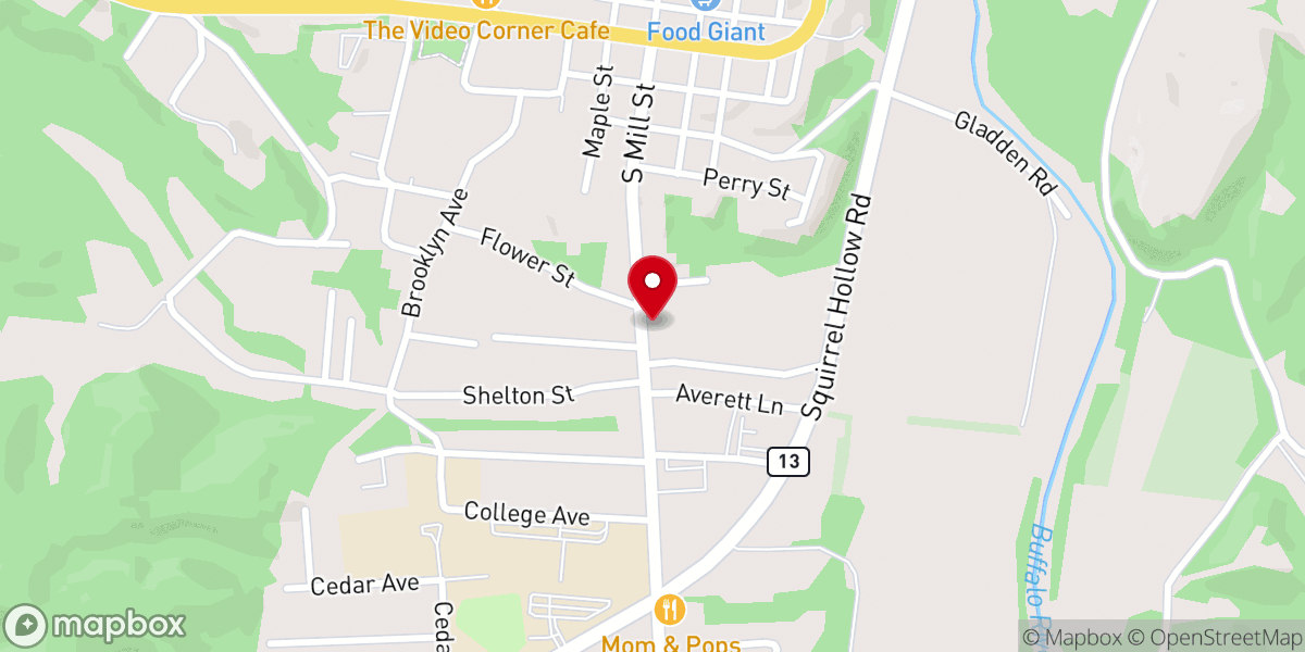 Map showing location of First United Pentecostal Church