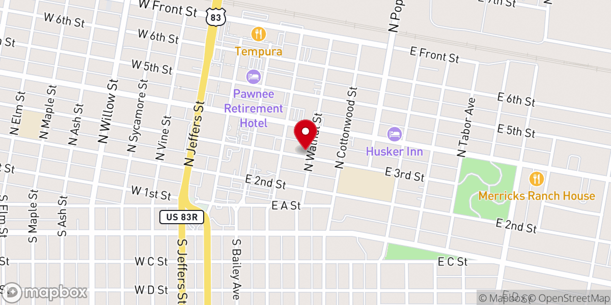 Map showing location of North Platte Catholic Community Food Pantry