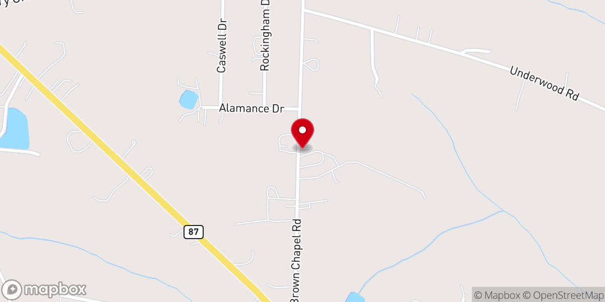 Map showing location of Browns Chapel Missionary Baptist Church