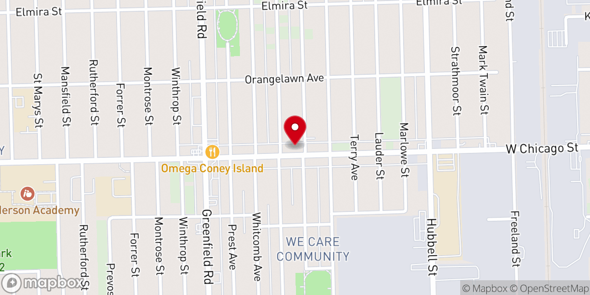 Map showing location of Bethany Baptist Church