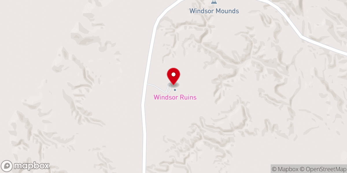Map showing location of Windsor Ruins