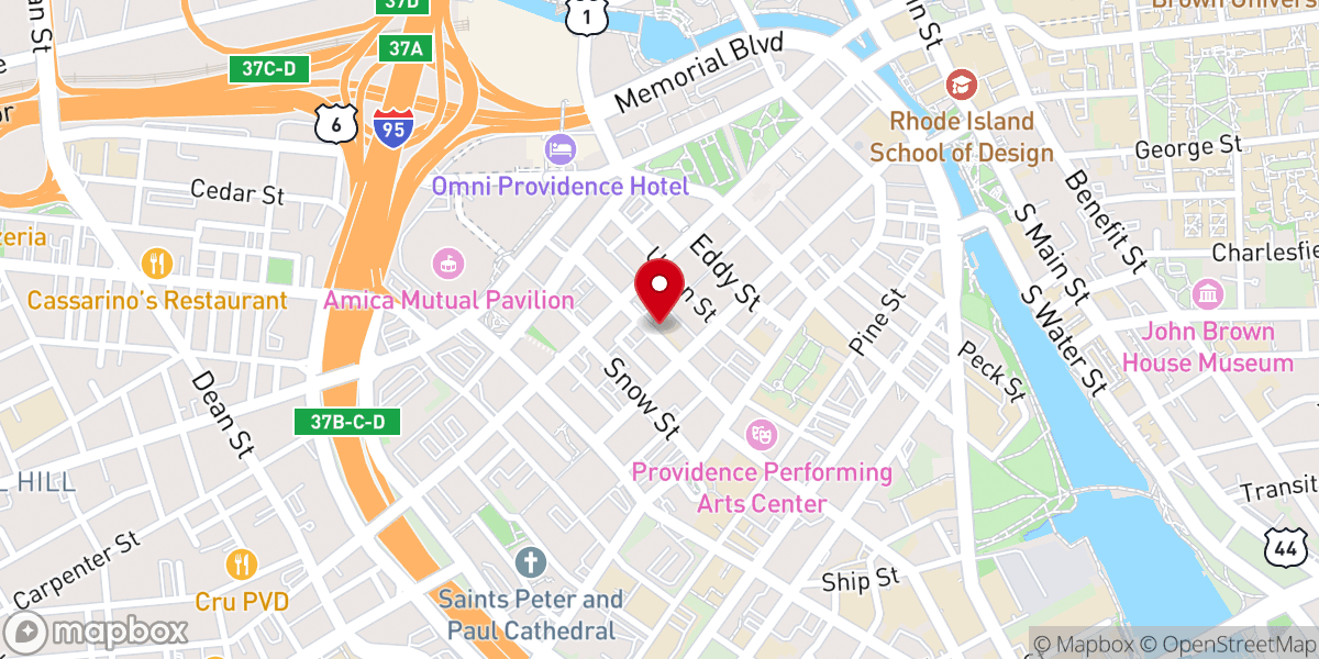 Map showing location of Mathewson St. Church