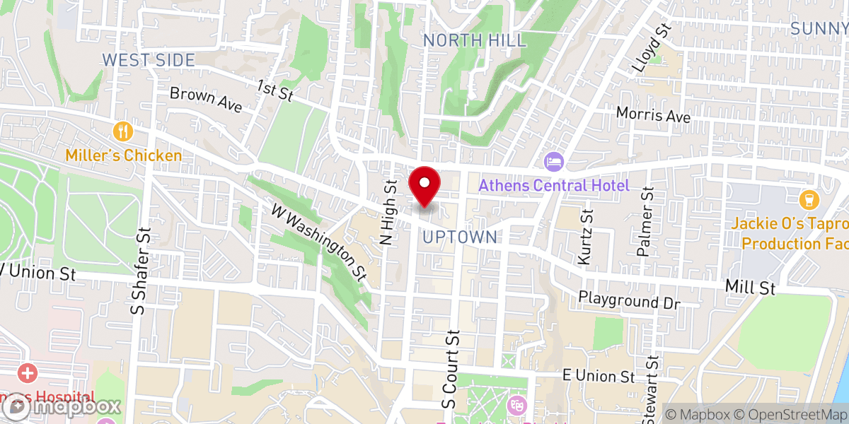 Map showing location of Southeast Ohio History Center