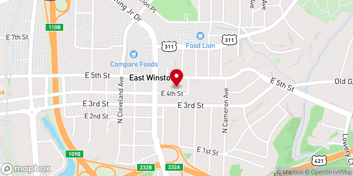 Map showing location of Goler Metropolitan A.M.E. Zion Church