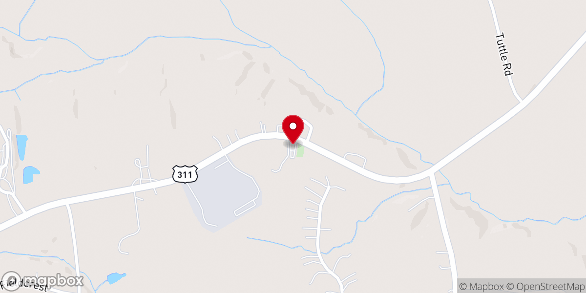 Map showing location of Sycamore Baptist Church