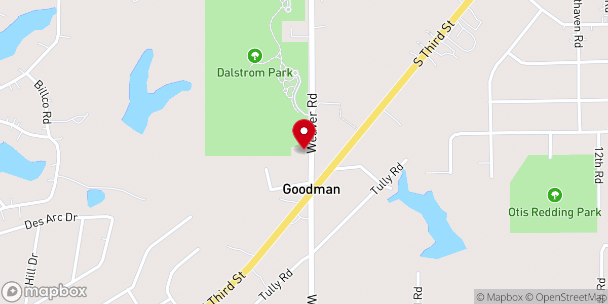 Map showing location of Buck Lake Church