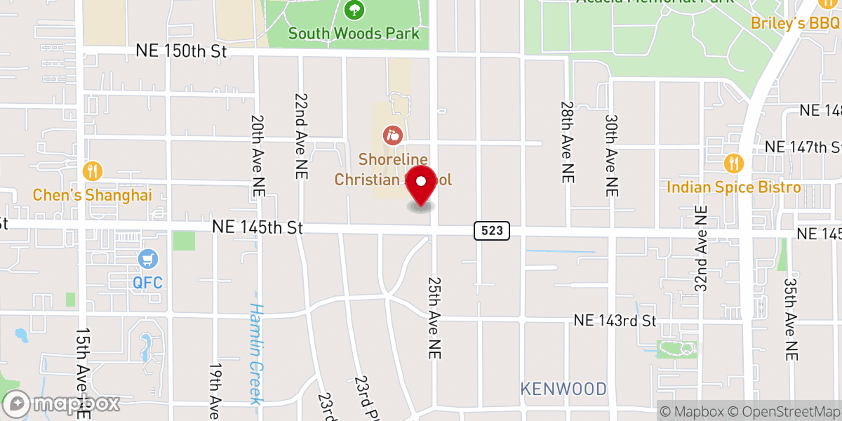 Map showing location of Shoreline United Methodist Church