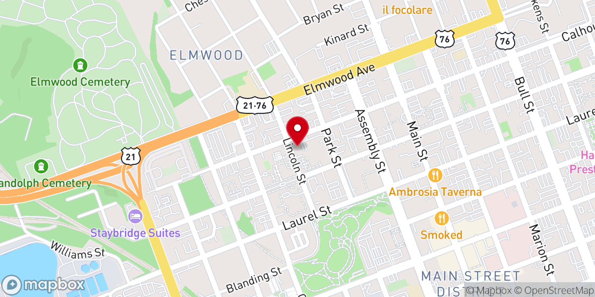 Map showing location of St. Timothy’s Episcopal Church