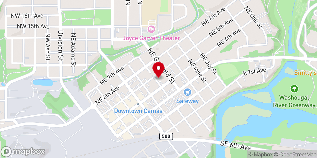 Map showing location of Christian Science Society of Camas