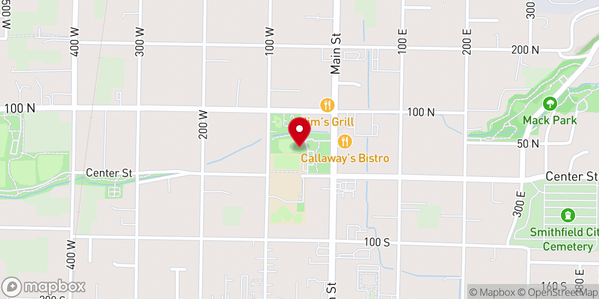 Map showing location of Smithfield Tabernacle