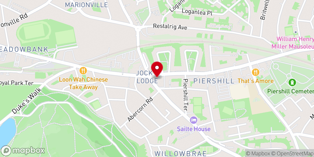 Map showing location of Willowbrae Parish Church