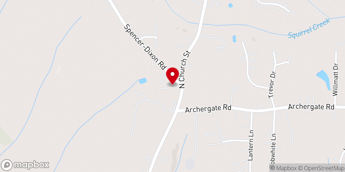Map showing location of Northern Baptist Church