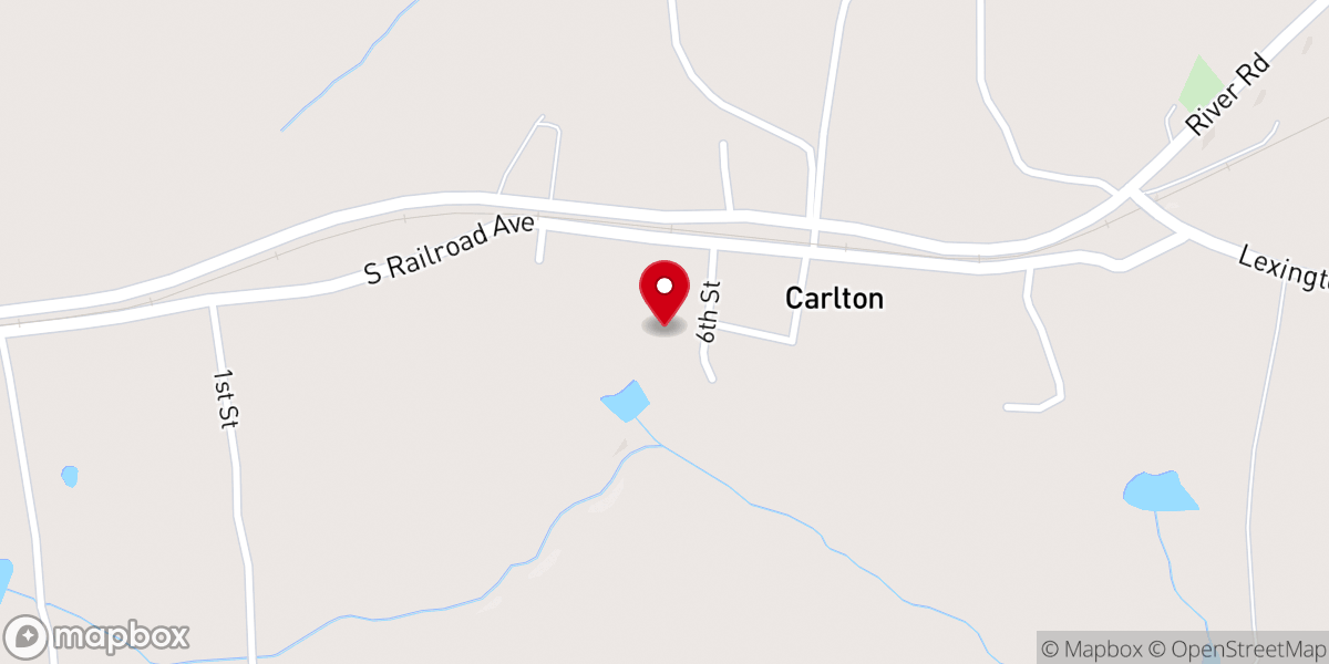 Map showing location of Carlton Baptist Church