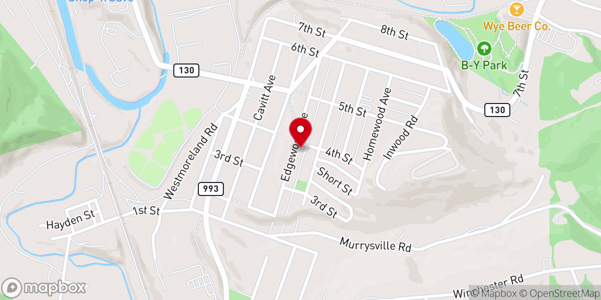 Map showing location of River City Church of Pittsburgh