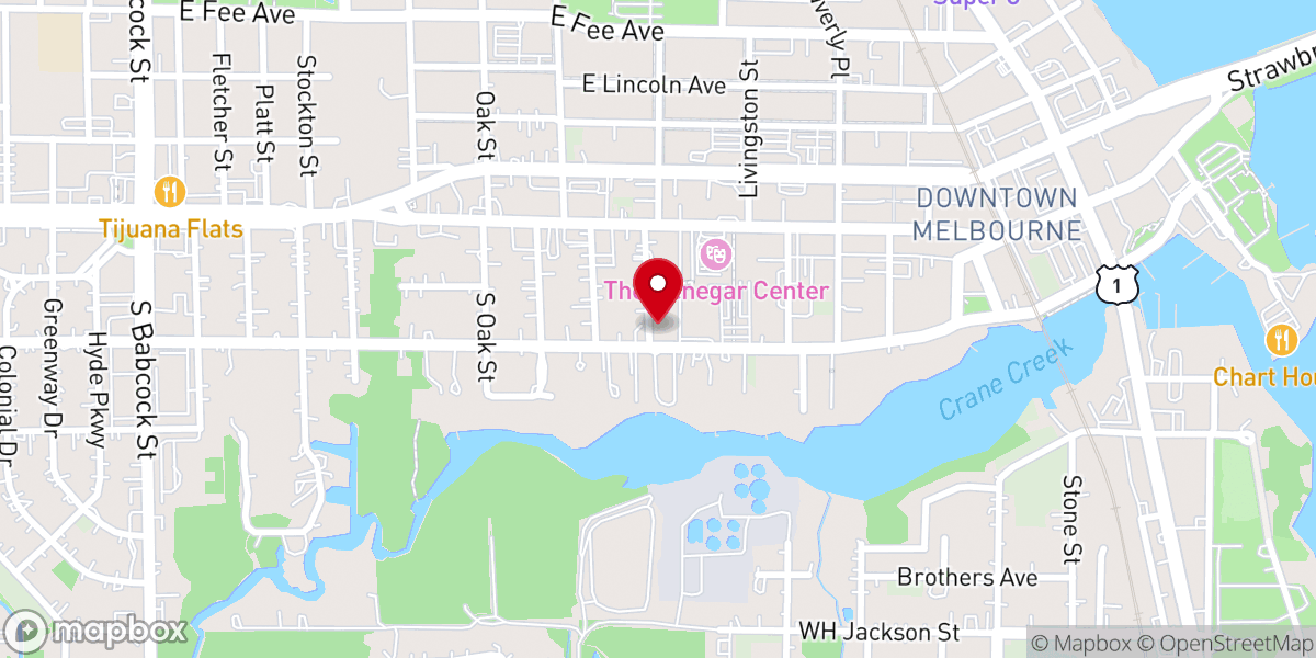 Map showing location of First Church of Christ, Scientist, Melbourne, FL - Christian Science Church