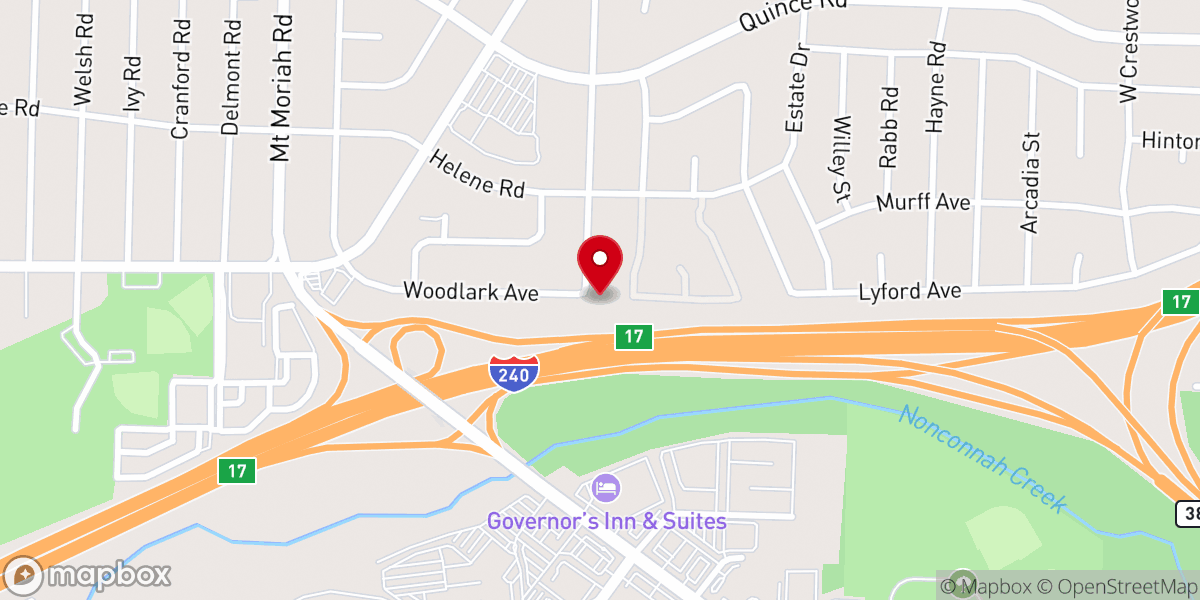Map showing location of New Hope Church