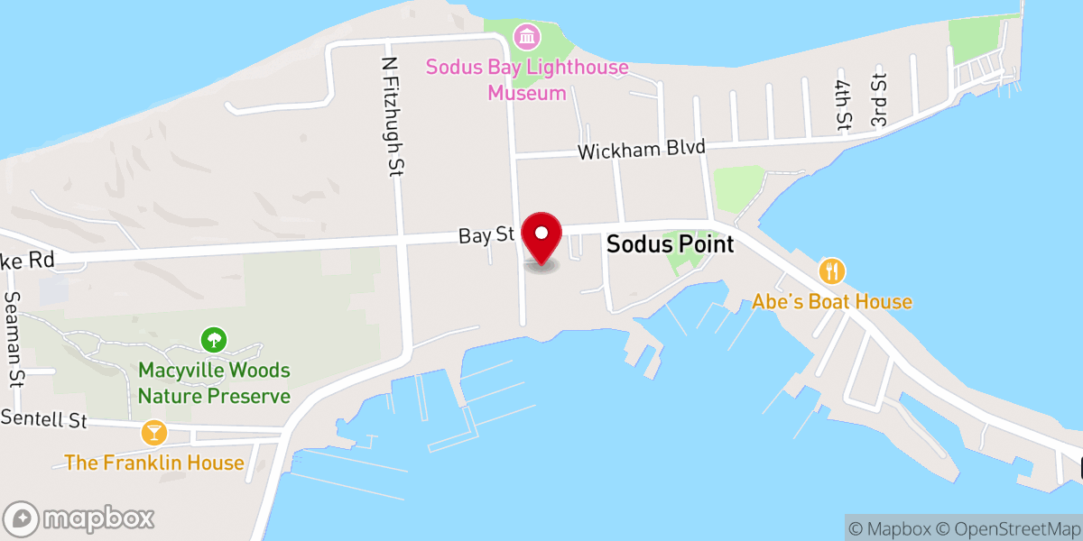 Map showing location of Sodus Point United Methodist Church