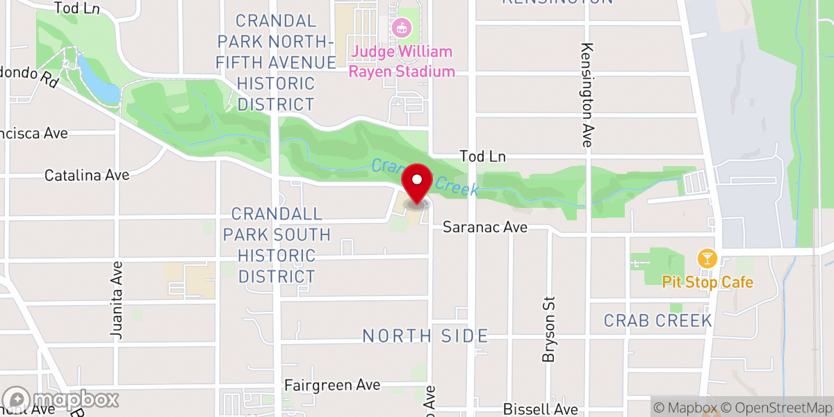 Map showing location of Restoration Ministries of Youngstown