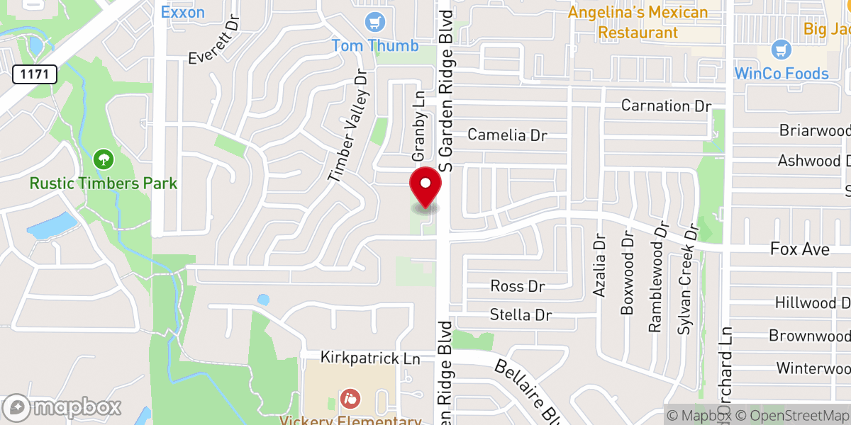 Map showing location of Zoroastrian Association of North Texas