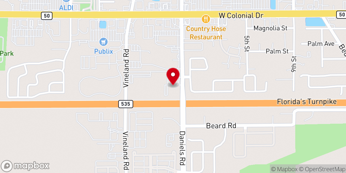 Map showing location of West Orange Church of Christ