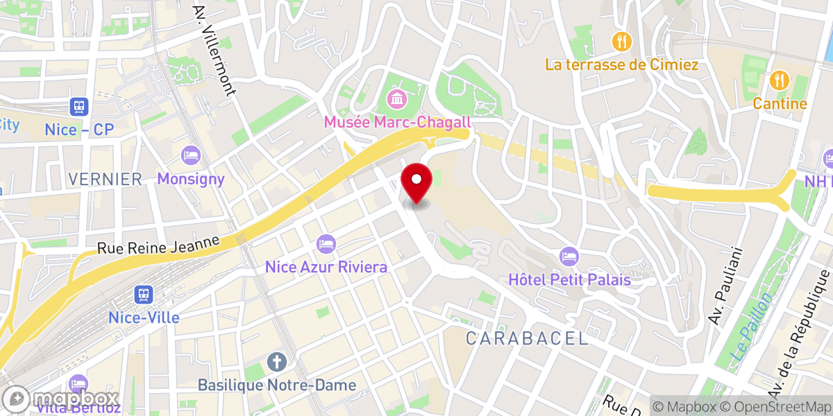 Map showing location of Assemblée de Dieu de Nice