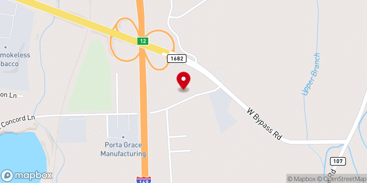 Map showing location of Concord Church