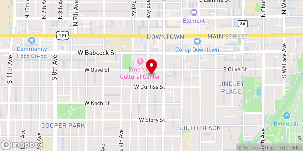 Map showing location of Bozeman Catholic Community Center