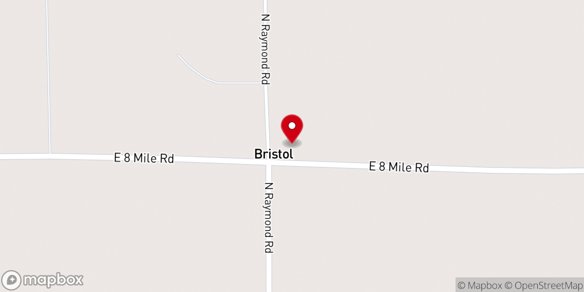 Map showing location of Dover Baptist Church